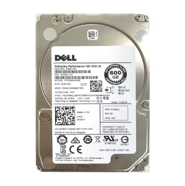 Dell 600GB SAS 10K 12Gbps 2,5" SFF | P/N: 0R95FV 1